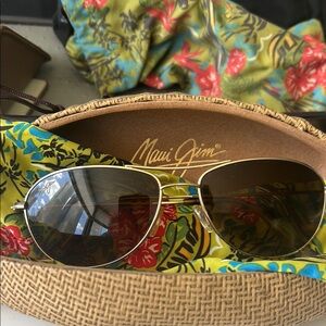 Maui Jim Baby Beach Gold Frame Aviator Sunglasses